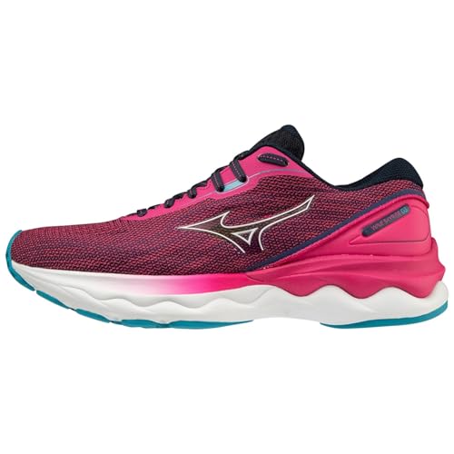 Mizuno Damen Wave Skyrise 3 (W) Laufschuhe, Pink/Pfau/Weiß/Blau, 38.5 EU von Mizuno