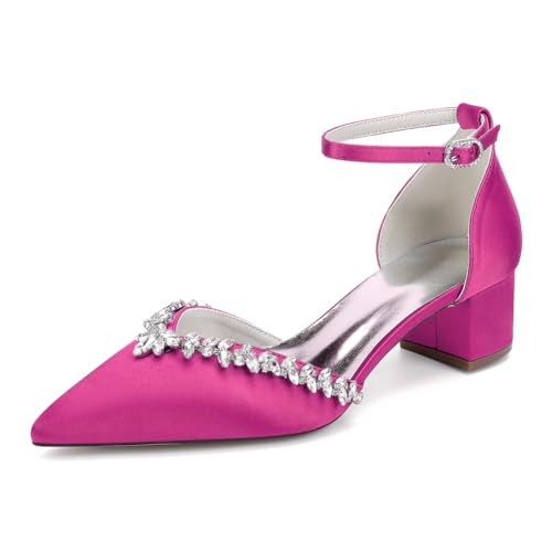 MlYJmer Frauen Spitze Zehe Niedrige Chunky Heels Hochzeitsschuhe Strass Satin Braut Abendkleid Schuhe,Rose,37 EU MlYJmer Frauen Spitze Zehe Niedrige Chunky Heels Hochzeitsschuhe Strass Satin Braut Abendkleid Schuhe,Rose,37 EU von MlYJmer