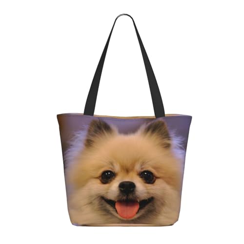 Mngpouw Hobos Damen-Schultertasche mit Sonnenblumen-Motiv, amerikanische Flagge, Einkaufstasche für Arbeit, Schule, Reisen, den täglichen Gebrauch, Glücklicher kurzhaariger Hund, Einheitsgröße von Mngpouw