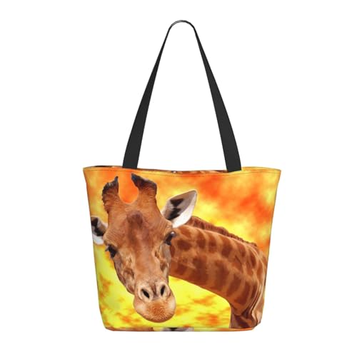 Mngpouw Hobos Damen-Schultertasche mit Sonnenblumen-Motiv, amerikanische Flagge, Einkaufstasche für Arbeit, Schule, Reisen, den täglichen Gebrauch, giraffe, Einheitsgröße von Mngpouw