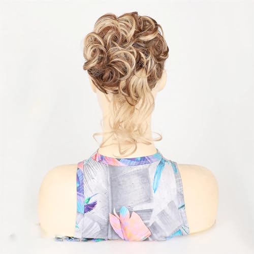 Frauen Klaue Clip Messy Bun Haarteile Zerzauste Hochsteckfrisur Pferdeschwanz Synthetische Lockige Wellenförmige Dutt Haarverlängerung Mit Haarspangen GN3-12H24 1 PC von Mnjyihy