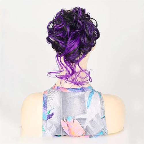 Frauen Klaue Clip Messy Bun Haarteile Zerzauste Hochsteckfrisur Pferdeschwanz Synthetische Lockige Wellenförmige Dutt Haarverlängerung Mit Haarspangen GN3-1BT2410 1 PC von Mnjyihy