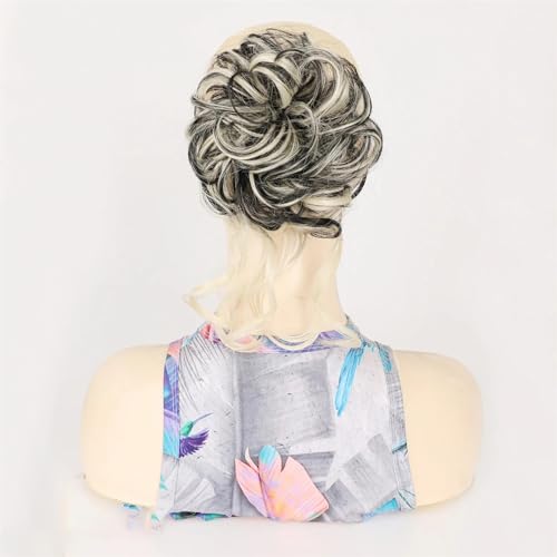 Frauen Klaue Clip Messy Bun Haarteile Zerzauste Hochsteckfrisur Pferdeschwanz Synthetische Lockige Wellenförmige Dutt Haarverlängerung Mit Haarspangen GN3-1BT613 1 PC von Mnjyihy