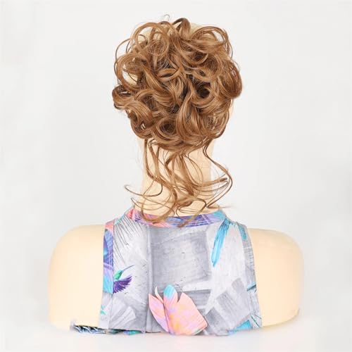 Frauen Klaue Clip Messy Bun Haarteile Zerzauste Hochsteckfrisur Pferdeschwanz Synthetische Lockige Wellenförmige Dutt Haarverlängerung Mit Haarspangen GN3-27 1 PC von Mnjyihy