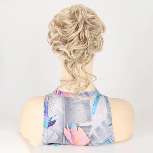 Frauen Klaue Clip Messy Bun Haarteile Zerzauste Hochsteckfrisur Pferdeschwanz Synthetische Lockige Wellenförmige Dutt Haarverlängerung Mit Haarspangen GN3-27M613 1 PC von Mnjyihy