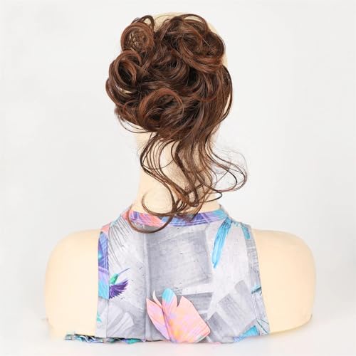 Frauen Klaue Clip Messy Bun Haarteile Zerzauste Hochsteckfrisur Pferdeschwanz Synthetische Lockige Wellenförmige Dutt Haarverlängerung Mit Haarspangen GN3-2M30 1 PC von Mnjyihy