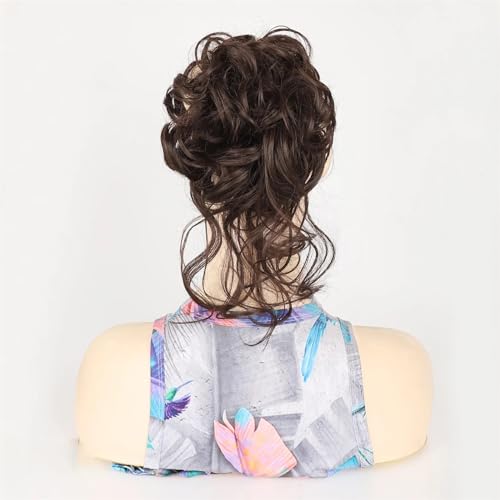 Frauen Klaue Clip Messy Bun Haarteile Zerzauste Hochsteckfrisur Pferdeschwanz Synthetische Lockige Wellenförmige Dutt Haarverlängerung Mit Haarspangen GN3-6A 1 PC von Mnjyihy