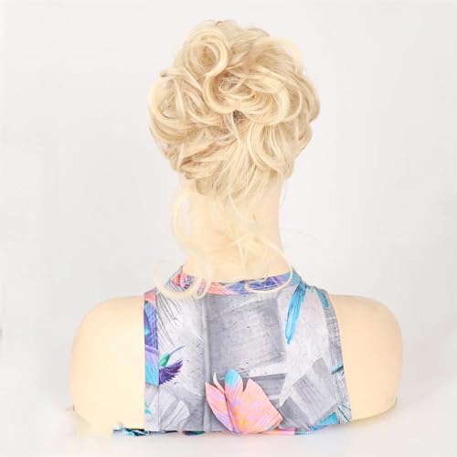 Frauen Klaue Clip Messy Bun Haarteile Zerzauste Hochsteckfrisur Pferdeschwanz Synthetische Lockige Wellenförmige Dutt Haarverlängerung Mit Haarspangen GN3-85H88 1 PC von Mnjyihy