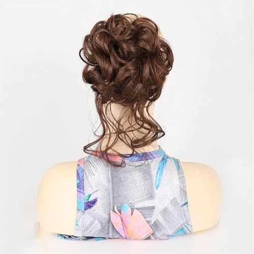 Frauen Klaue Clip Messy Bun Haarteile Zerzauste Hochsteckfrisur Pferdeschwanz Synthetische Lockige Wellenförmige Dutt Haarverlängerung Mit Haarspangen GN3-8L 1 PC von Mnjyihy