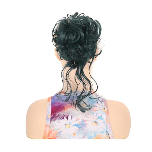 Frauen Klaue Clip Messy Bun Haarteile Zerzauste Hochsteckfrisur Pferdeschwanz Synthetische Lockige Wellenförmige Dutt Haarverlängerung Mit Haarspangen GN3-T5914 1 PC von Mnjyihy