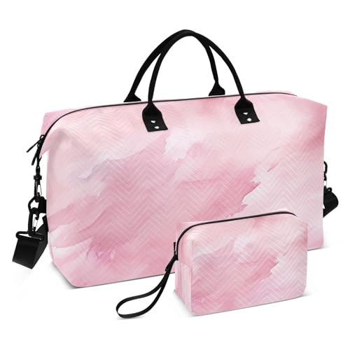 4190-Marmor-Reisetasche, Reisetasche, Fitnessstudio, Yoga, Handgepäcktasche für Männer und Frauen, Wochenendtasche, Rosa Marmor, Einheitsgröße, Reisetasche von Mnsruu