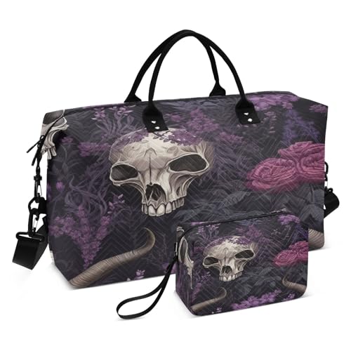 68 Reisetasche, Totenkopf-Design, für Fitnessstudio, Yoga, Handgepäck, für Männer und Frauen, Wochenendtasche, - 68 - Totenkopf, Einheitsgröße, Reisetasche von Mnsruu