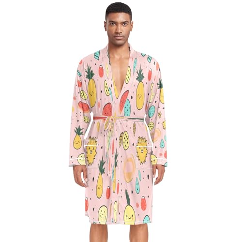 Fruits Pineapple Herren-Bademantel, leicht, Spa-Bademantel, Früchte, Ananas, XL Fruits Pineapple Herren-Bademantel, leicht, Spa-Bademantel, Früchte, Ananas, XL von Mnsruu