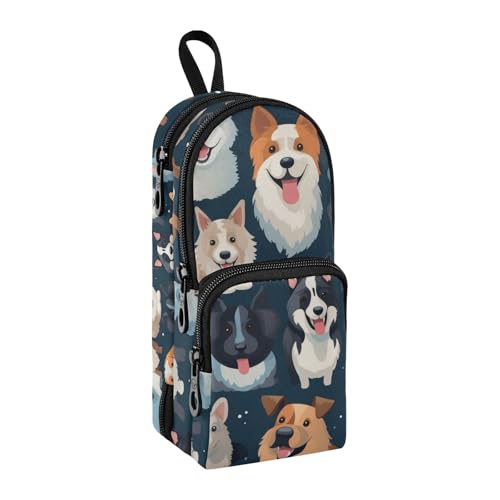 Happy Dogs Federmäppchen, großes Fassungsvermögen, Stifttasche mit Fach, Schüler-Form, Schreibwaren-Organizer, Federmäppchen, Marker-Etui für Schule, Büro, Arbeit, Happy Dogs, Einheitsgröße, Happy Dogs Federmäppchen, großes Fassungsvermögen, Stifttasche mit Fach, Schüler-Form, Schreibwaren-Organizer, Federmäppchen, Marker-Etui für Schule, Büro, Arbeit, Happy Dogs, Einheitsgröße, von Mnsruu