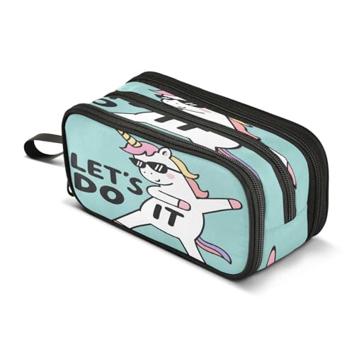 Mnsruu Einhorn-Sonnenbrillen-Federmäppchen, 3 Fächer, Stifteetui, für Schule, tragbare Schreibwaren-Aufbewahrungstasche für Mädchen und Jungen, Einhorn-Sonnenbrille, Einheitsgröße Mnsruu Einhorn-Sonnenbrillen-Federmäppchen, 3 Fächer, Stifteetui, für Schule, tragbare Schreibwaren-Aufbewahrungstasche für Mädchen und Jungen, Einhorn-Sonnenbrille, Einheitsgröße von Mnsruu