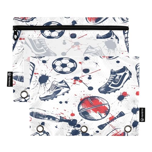 Mnsruu Sportausrüstungs-Federmäppchen für 3-Ringbuch, 2 Stück Binder-Federmäppchen mit Reißverschluss, transparentes Fenster, Reißverschluss, Federmäppchen für Bürobedarf, Mehrfarbig, Einheitsgröße Mnsruu Sportausrüstungs-Federmäppchen für 3-Ringbuch, 2 Stück Binder-Federmäppchen mit Reißverschluss, transparentes Fenster, Reißverschluss, Federmäppchen für Bürobedarf, Mehrfarbig, Einheitsgröße von Mnsruu