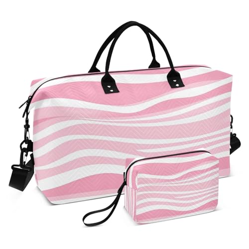 Pink Wave Reisetasche, Reisetasche, Fitnessstudio, Yoga, Handgepäcktasche für Männer und Frauen, Wochenendtasche, Pink Wave, Einheitsgröße, Reisetasche von Mnsruu