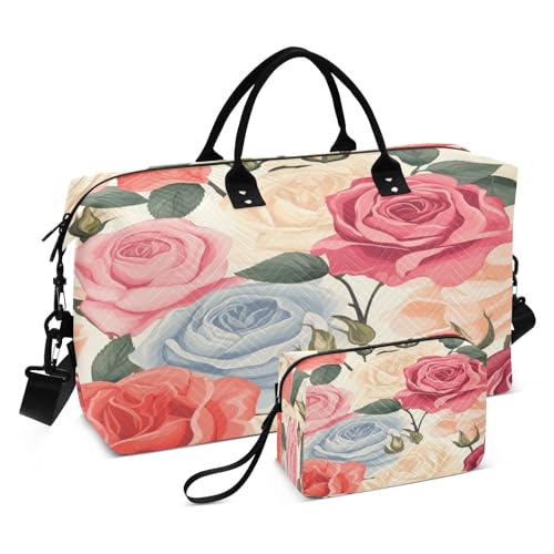 Reisetasche, Reisetasche, für Fitnessstudio, Yoga, Handgepäcktasche für Männer und Frauen, Rosarot, Rosa, Blau, Rosa, Einheitsgröße, Reisetasche von Mnsruu