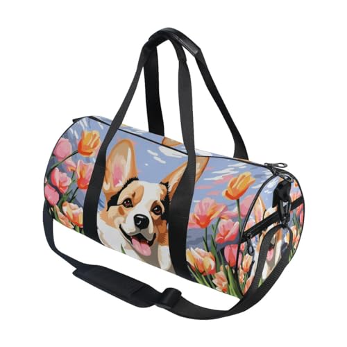 Sporttasche, Reisetasche, für Damen und Herren, mit Blumenmotiv, Hundeblumenöl, Einheitsgröße von Mnsruu