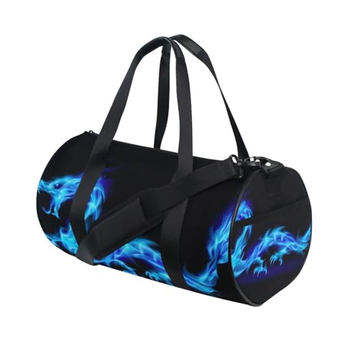 Travel Duffle Bag for Men Women, Blue Fire Drgaon Large Travel Overnight Duffel Bag Unisex High Capacity Large Luggage Sports Gym Bag, Muster 16, Einheitsgröße von Mnsruu