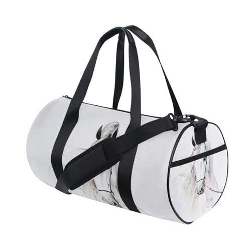 Travel Duffle Bag for Men Women, White Horse Large Travel Overnight Duffel Bag Unisex High Capacity Large Luggage Sports Gym Bag, Muster 13, Einheitsgröße von Mnsruu