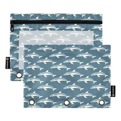 Viele von Whale 3-Ringbuch-Bleistifttaschen mit Reißverschluss, transparentes Fenster, Schreibwaren-Tasche zur Aufbewahrung von Schul- und Bürobedarf, 2 Stück, mehrfarbig, Einheitsgröße, Viele von Whale 3-Ringbuch-Bleistifttaschen mit Reißverschluss, transparentes Fenster, Schreibwaren-Tasche zur Aufbewahrung von Schul- und Bürobedarf, 2 Stück, mehrfarbig, Einheitsgröße, von Mnsruu