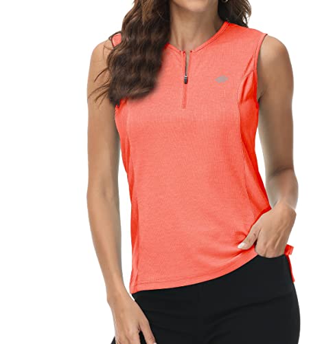 MoFiz Ärmellose Tennis Shirts Damen Elegant Sommer T-Shirts Rundem Ausschnitt Mit Reißverschluss Orange L MoFiz Ärmellose Tennis Shirts Damen Elegant Sommer T-Shirts Rundem Ausschnitt Mit Reißverschluss Orange L von MoFiz
