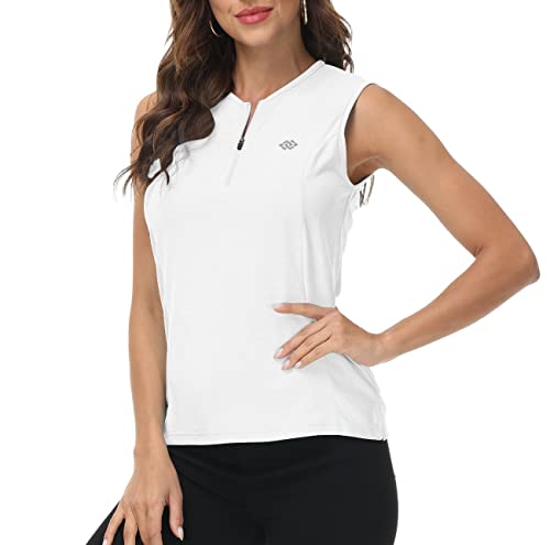 MoFiz Damen Shirt Ärmelloses T Shirt Elegant Sommershirts Lauftop Sport Tank Top mit Reißverschluss Weiß M MoFiz Damen Shirt Ärmelloses T Shirt Elegant Sommershirts Lauftop Sport Tank Top mit Reißverschluss Weiß M von MoFiz