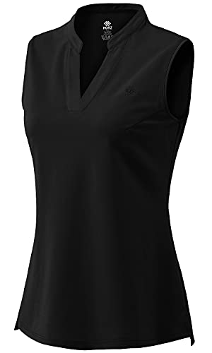 MoFiz Damen Sommerbluse V-Ausschnitt Oberteil ohne Ärmel Leichtes T-Shirt Elegant Top Schwarz XL von MoFiz