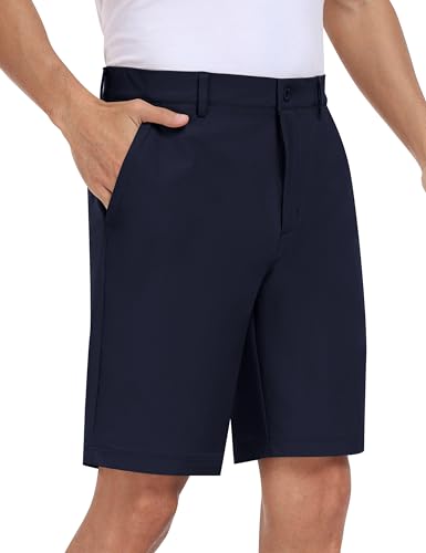 MoFiz Golfshorts Herren Outdoor Kurze Wanderhose Schnelltrocknend Sommer Leichte Bermuda Shorts Chino Radlerhosen mit Vier Taschen Marineblau 38 von MoFiz