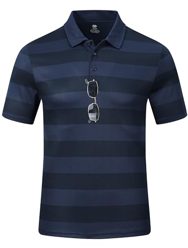 MoFiz Herren Hemd Kurzarm Golf Shirt Herren Wander t Shirt atmungsaktiv Outdoor Shirt für Sommer Blau XXL von MoFiz