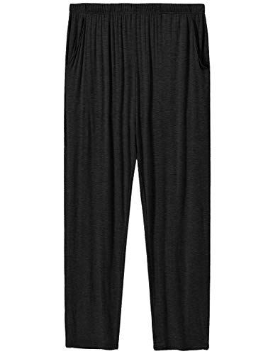 MoFiz Herren Modal PJ Bottom Jersey Knit Pyjamahose Loungehose Nachtwäsche Pants, schwarz, XX-Large von MoFiz