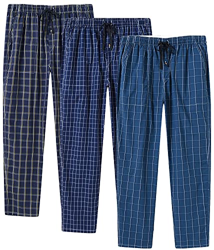 MoFiz Herren Pyjamahose Baumwolle Lange Schlafanzughosen Freizeithose Kariert Loungewear Nachtwäsche mit Seitentaschen 3Pack-E XXL MoFiz Herren Pyjamahose Baumwolle Lange Schlafanzughosen Freizeithose Kariert Loungewear Nachtwäsche mit Seitentaschen 3Pack-E XXL von MoFiz