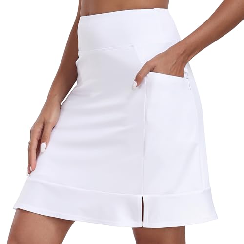 MoFiz Tennis Skort Damen Tennisrock mit Hose Sommer Sports Skort Sportrock für Golf Wandern Laufen Radfahren Weiß-01 M MoFiz Tennis Skort Damen Tennisrock mit Hose Sommer Sports Skort Sportrock für Golf Wandern Laufen Radfahren Weiß-01 M von MoFiz