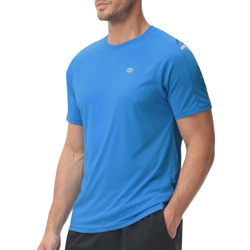 MoFiz UV Shirt Herren Wasser Schwimmshirt Schnell Trocknendes Rashguard Schwimmen Tshirt für Surfen Wandern Funktionsshirt Blauer See EU 2XL von MoFiz