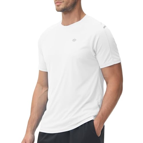 MoFiz UV Shirt Herren Wasser Schwimmshirt Schnell Trocknendes Rashguard Schwimmen Tshirt für Surfen Wandern Funktionsshirt Weiß EU XL von MoFiz