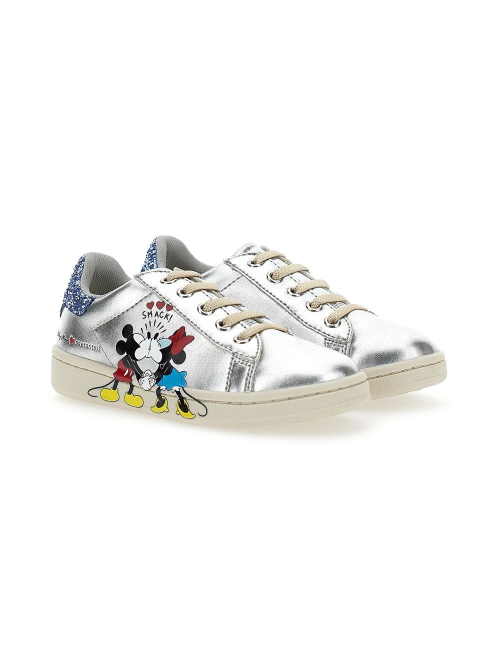 Moa Kids Micky und Minnie Sneakers mit Glitter - Silber von Moa Kids