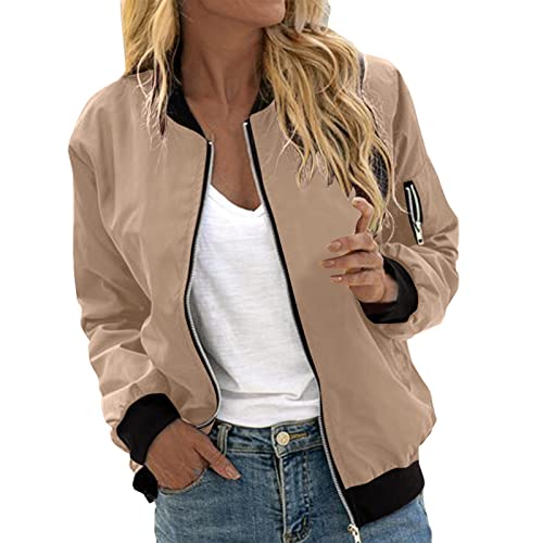 Mobanna Damen Jacke Frühling Federdruck Bomberjacke Kurze Blouson Jacke Zip Up Blumenmuster Jacke Sommer Blouson Coat Casual Leichte Pilotenjacke Mädchen Sommerjacke Fliegerjacke von Mobanna