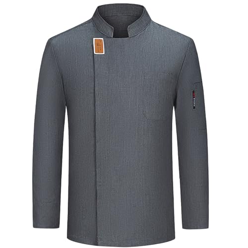 Mobanna Koch Kostüm Herren, Kochjacke Herren Damen Kurzarm Langarm Koch Hemd Chef Coat Bäcker Kostüm Unisex Hospitality Uniform mit Druckknöpfe Kochbekleidung Grau 3XL Mobanna Koch Kostüm Herren, Kochjacke Herren Damen Kurzarm Langarm Koch Hemd Chef Coat Bäcker Kostüm Unisex Hospitality Uniform mit Druckknöpfe Kochbekleidung Grau 3XL von Mobanna