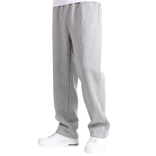 Mobanna Sporthose Herren Lang Graue Jogginghose Breite Fitness Sweat Hosen Baggy lässig Trainingshose Elastischer mit Taschen Track Pants Allgleiches Sport Cargohose Sweatpants von Mobanna