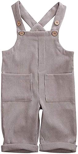 "MoccyBabeLee "Baby - Mädchen Kids Baby junge Latzhose Overalls Ärmellose verstellbare einfarbige Jumpsuit-Hose Winterhose Kleidung (Gray 4-5 Jahre) von MoccyBabeLee