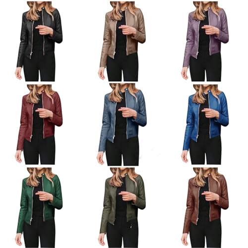 Damen Kunstleder Jacke Leder Jacke Motorrad Short PU Kurzjacke Punk Bikerjacke Übergangsjacke Ledermantel Slim Short Mantel Winter Damen Kunstleder Jacke Leder Jacke Motorrad Short PU Kurzjacke Punk Bikerjacke Übergangsjacke Ledermantel Slim Short Mantel Winter von Modaworld
