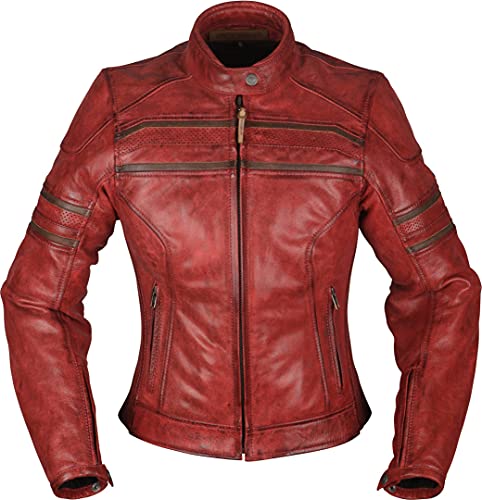 Modeka Iona Damen Motorrad Lederjacke (Red,44) von Modeka