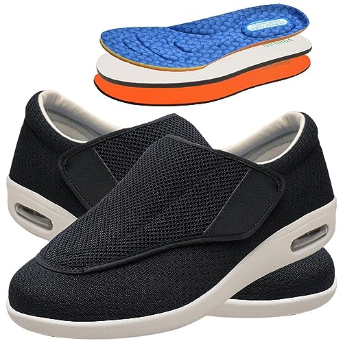 Diabetiker Schuhe Herren Geschwollene Füße Diabetes Walking Schuhe Bogen Unterstützung Orthopädische Turnschuhe Medizinische Schuhe Rehaschuhe (Color : Black, Size : 37 EU) von Möge