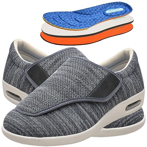 Diabetiker Schuhe Herren Geschwollene Füße Diabetes Walking Schuhe Bogen Unterstützung Orthopädische Turnschuhe Medizinische Schuhe Rehaschuhe (Color : Darkgrey, Size : 35 EU) von Möge