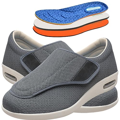 Diabetiker Schuhe Herren Geschwollene Füße Diabetes Walking Schuhe Bogen Unterstützung Orthopädische Turnschuhe Medizinische Schuhe Rehaschuhe (Color : Gray, Size : 37 EU) von Möge