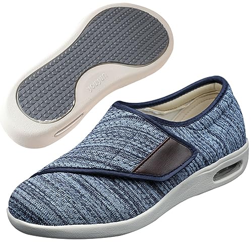 Möge Diabetiker Schuhe Herren Verbandsschuhe Sommerschuhe Schuhe mit Klettverschluss alte Schuhe rote und geschwollene Schuhe mit Daumen Valgus Gesundheitsschuhe(Color:LightBlue,Size:37 EU) von Möge