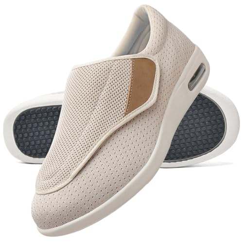 Möge Gesundheitsschuhe Herren Orthopädische Herren Sneaker Schuhe Herren Sneaker Diabetiker Schuhe Damen extra weit Senioren Orthopädische Hausschuhe (Color : Beige, Size : 40 EU) von Möge