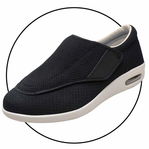 Möge Herren Diabetiker ödeme Schuhe Diabetiker Schuhe Herren Klettverschluss Casual Medizinische Schuhe Rehaschuhe Walkingschuhe Freizeitschuhe(Color:Black,Size:39 EU) von Möge