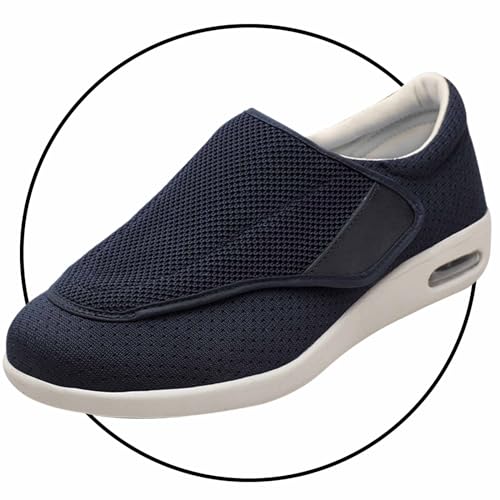 Möge Herren Diabetiker ödeme Schuhe Diabetiker Schuhe Herren Klettverschluss Casual Medizinische Schuhe Rehaschuhe Walkingschuhe Freizeitschuhe(Color:Blue,Size:43.5 EU) von Möge